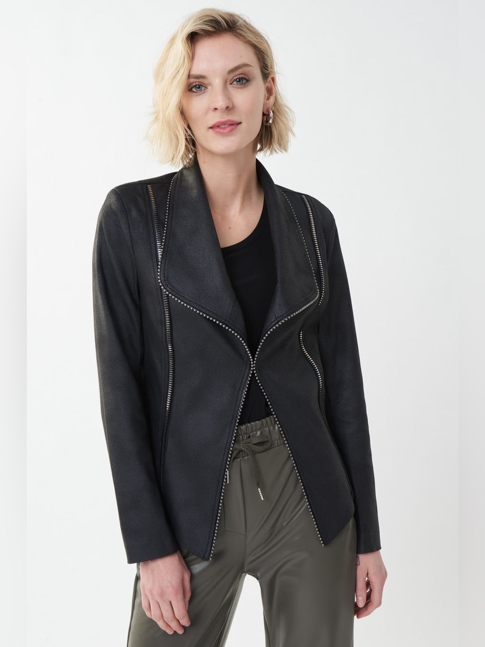 Joseph Ribkoff Foil Suede Jacket - Picture 2 of 8